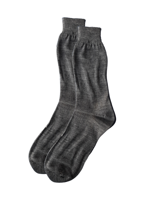 Men pure wool socks plain design grey